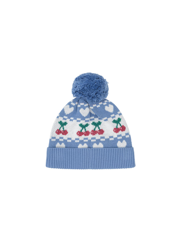 CHERRY HEART KNIT BEANIE - Moo Baba