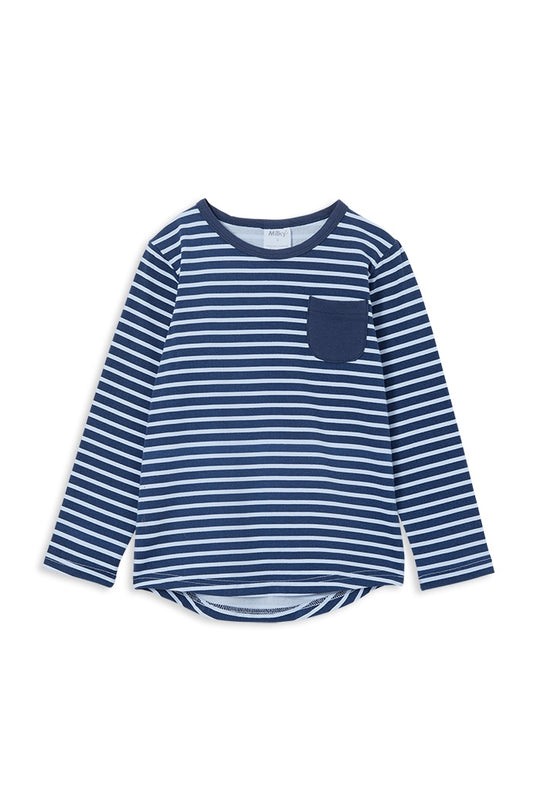 Indigo Stripe Pocket Tee
