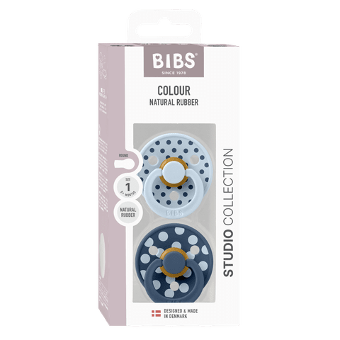 BIBS | Studio Collection | Polka | Baby Blue/Steel Blue