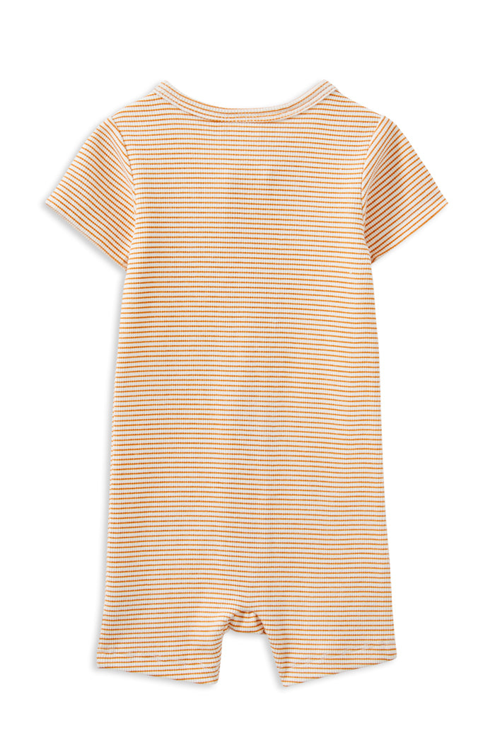 Caramel Rib Zip Romper