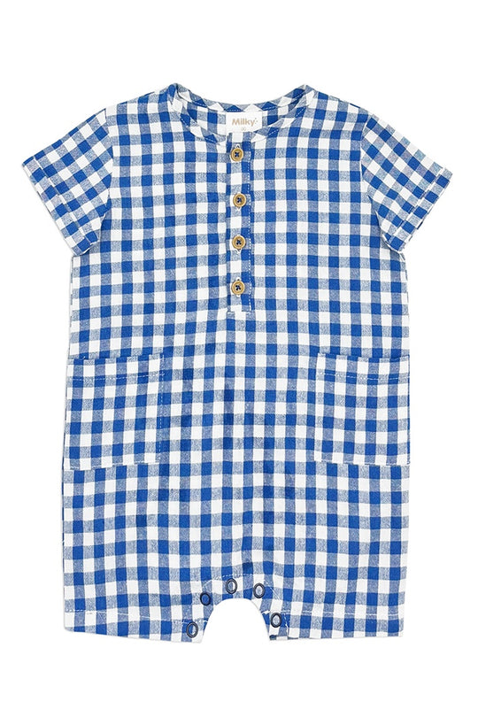 Milky Check Romper