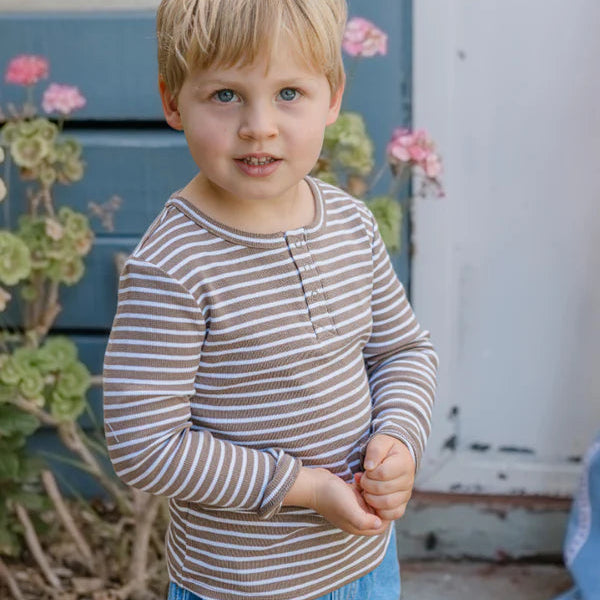 Latte Stripe Henley