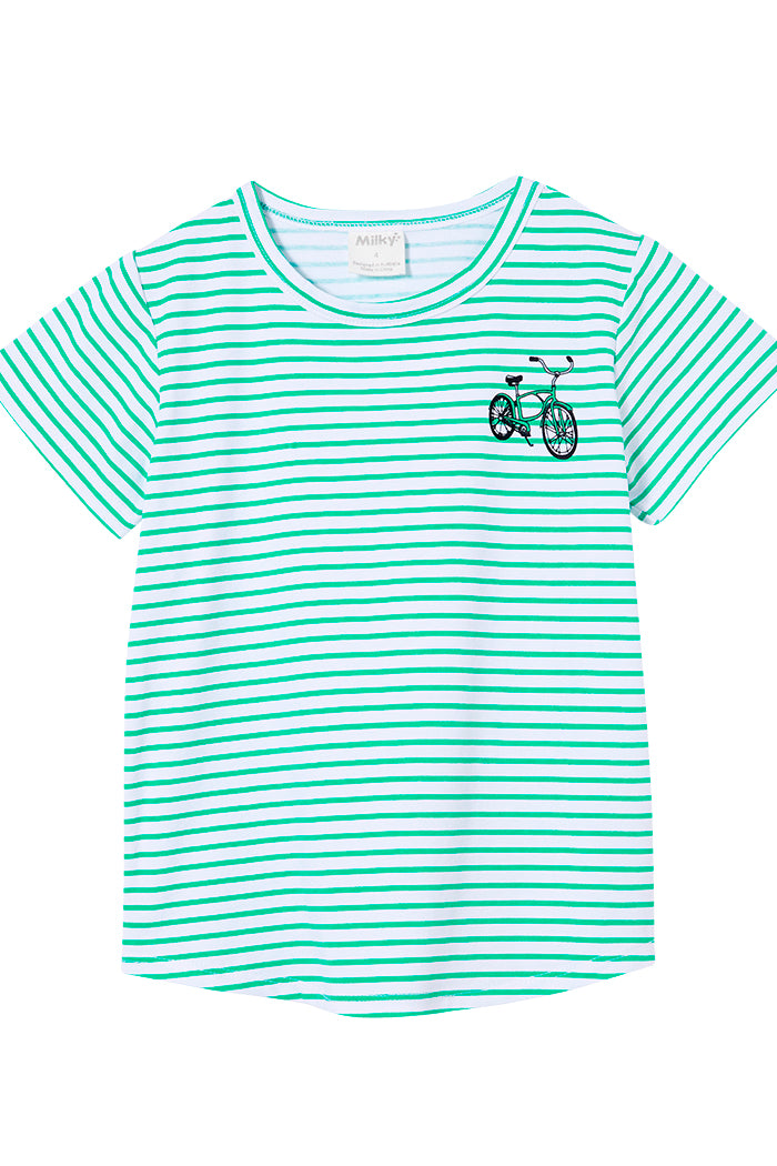 Green Stripe Bicycle Tee