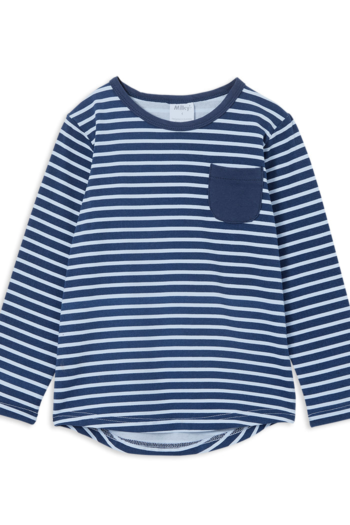 Indigo Stripe Pocket Tee