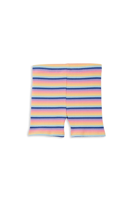 Girls Multi Stripe Rib Bike Short