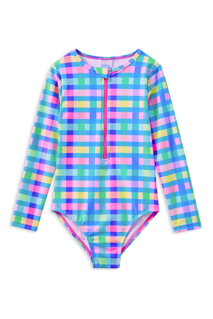 Picnic Check Long Sleeve Swimsuit | Baby