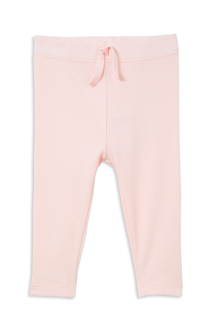 Powder Pink Rib Baby Pant