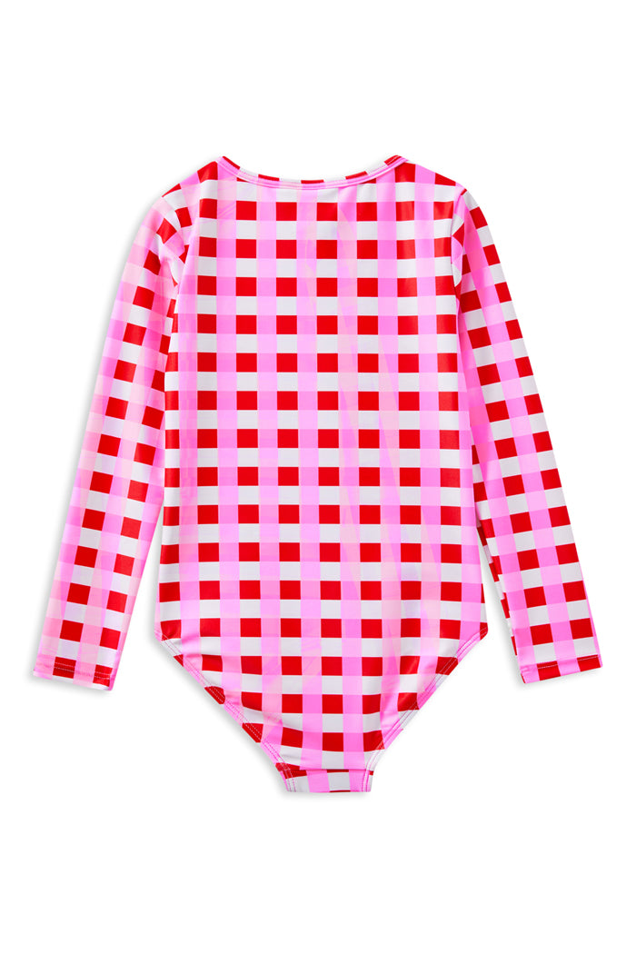 Lollipop Check Long Sleeve Swimsuit | Baby