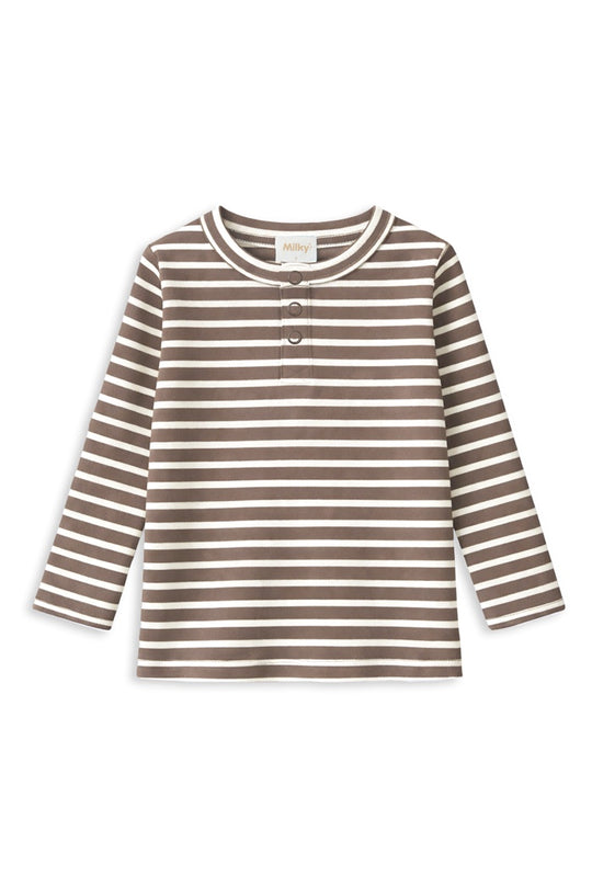 Latte Stripe Henley