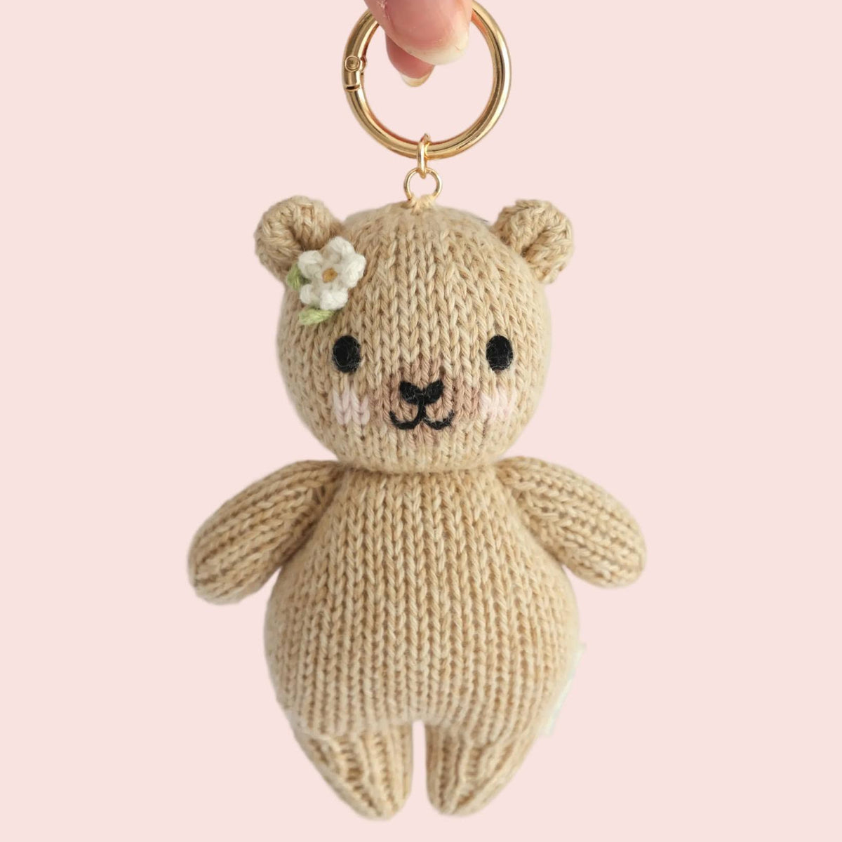 Baby honey bear (floral) bag charm