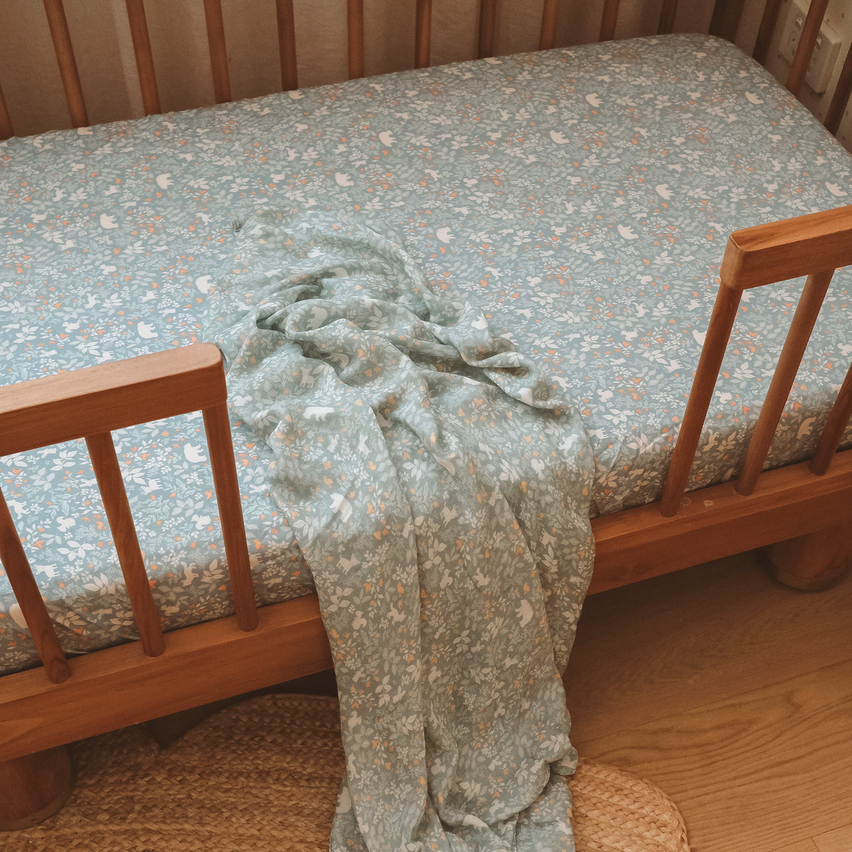 Forest Friends Sage Organic Muslin Wrap Swaddle