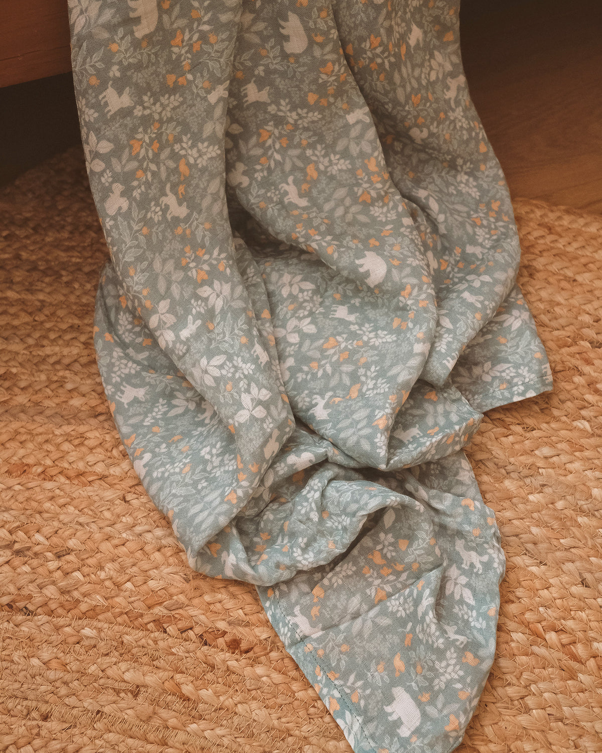 Forest Friends Sage Organic Muslin Wrap Swaddle