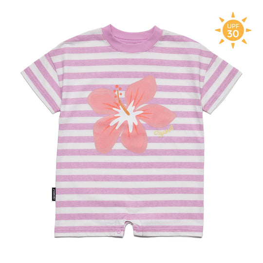 SUN SMART ROMPER Hibiscus Stripe