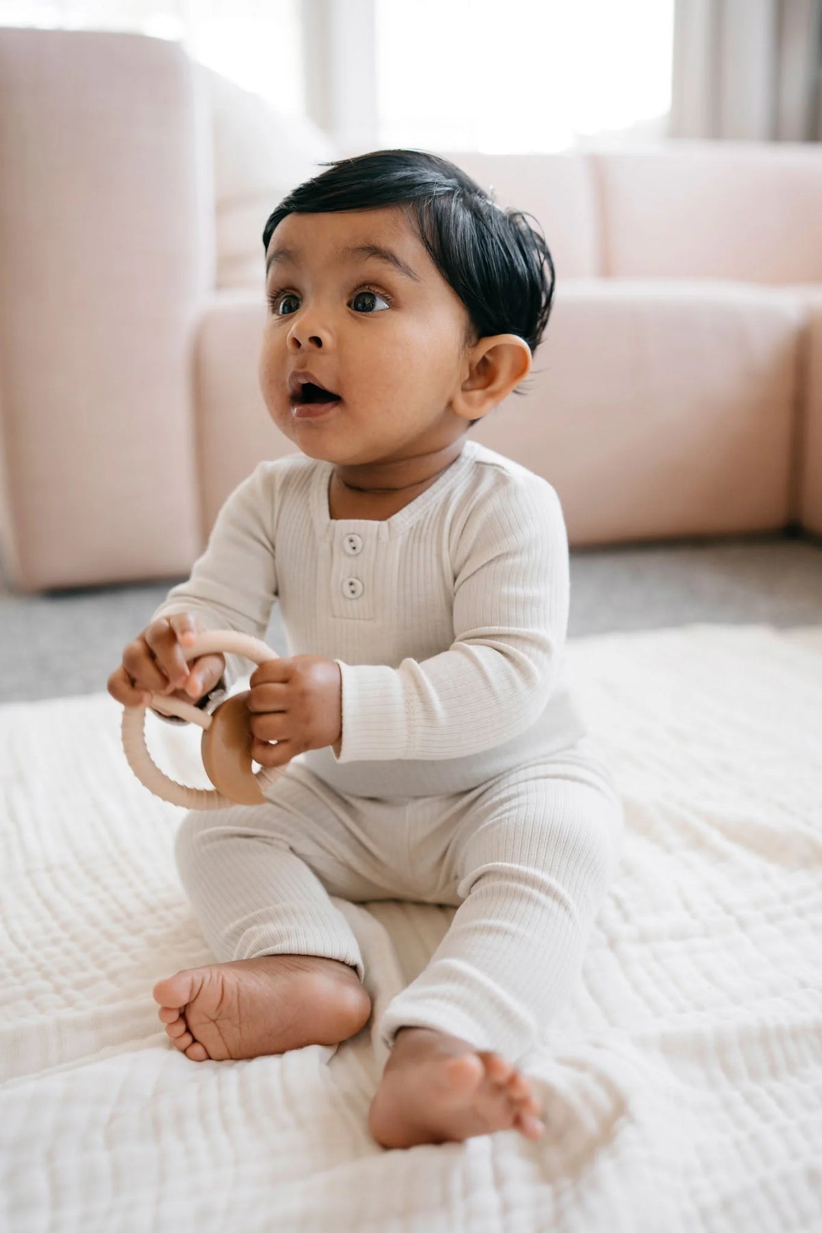 Organic Cotton Modal Long Sleeve Bodysuit | Beech