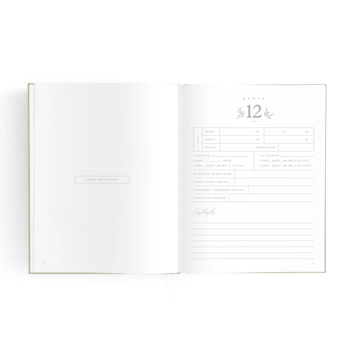 Mini Baby Book | Sage