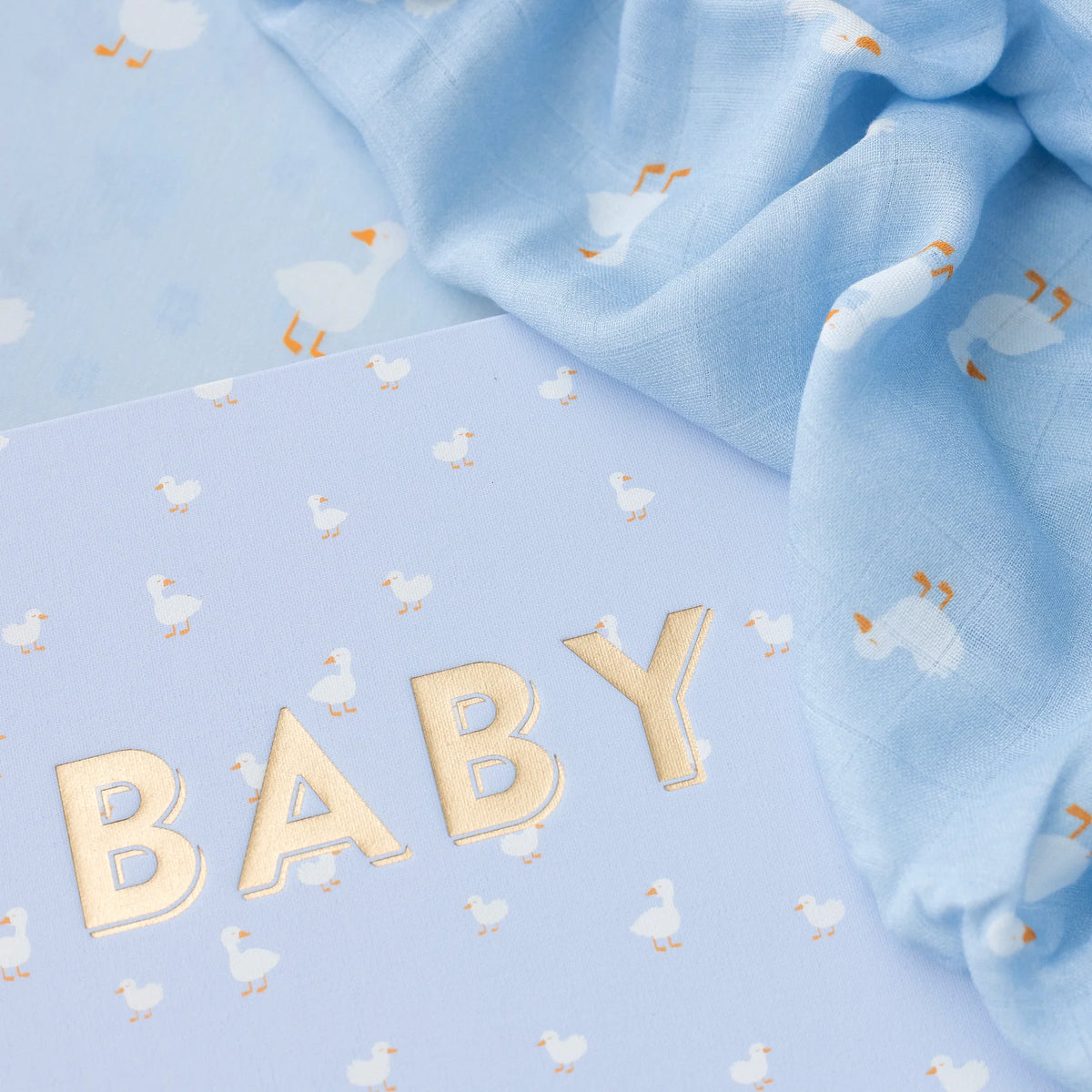 Blue Ducks Muslin Wrap Swaddle