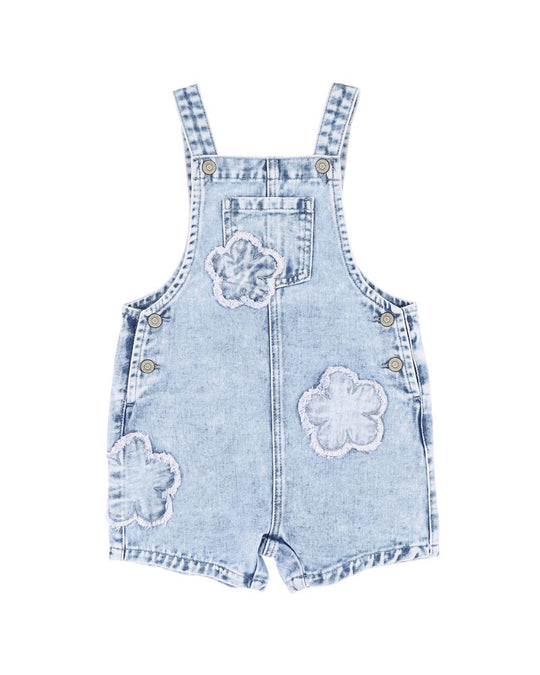 Grow Wild Flower Applique Denim Overall