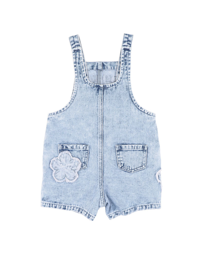 Grow Wild Flower Applique Denim Overall