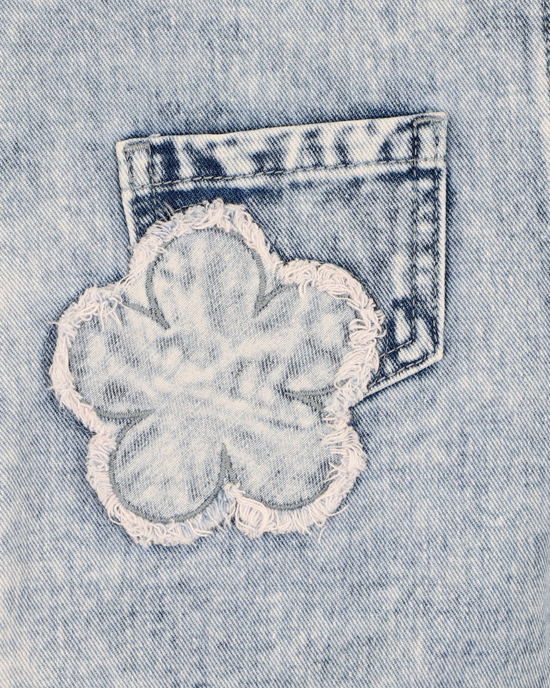 Grow Wild Flower Applique Denim Overall