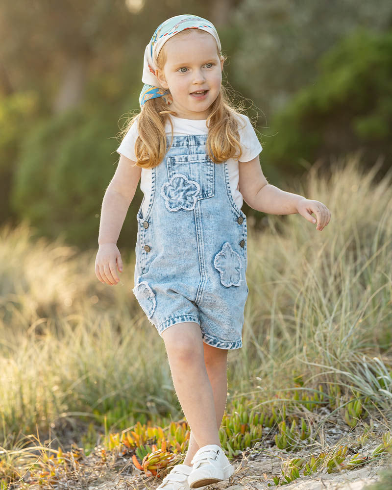 Grow Wild Flower Applique Denim Overall
