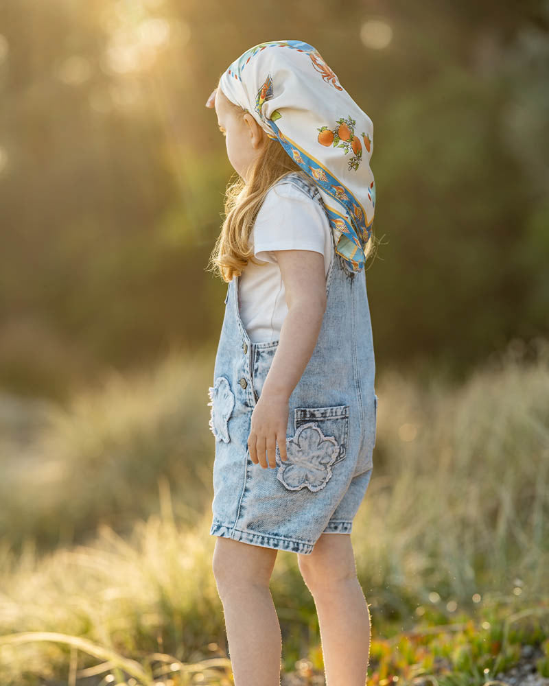 Grow Wild Flower Applique Denim Overall
