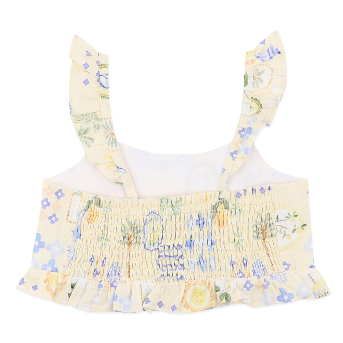PICCOLINA SHIRRED FRILL TOP 1-7Y