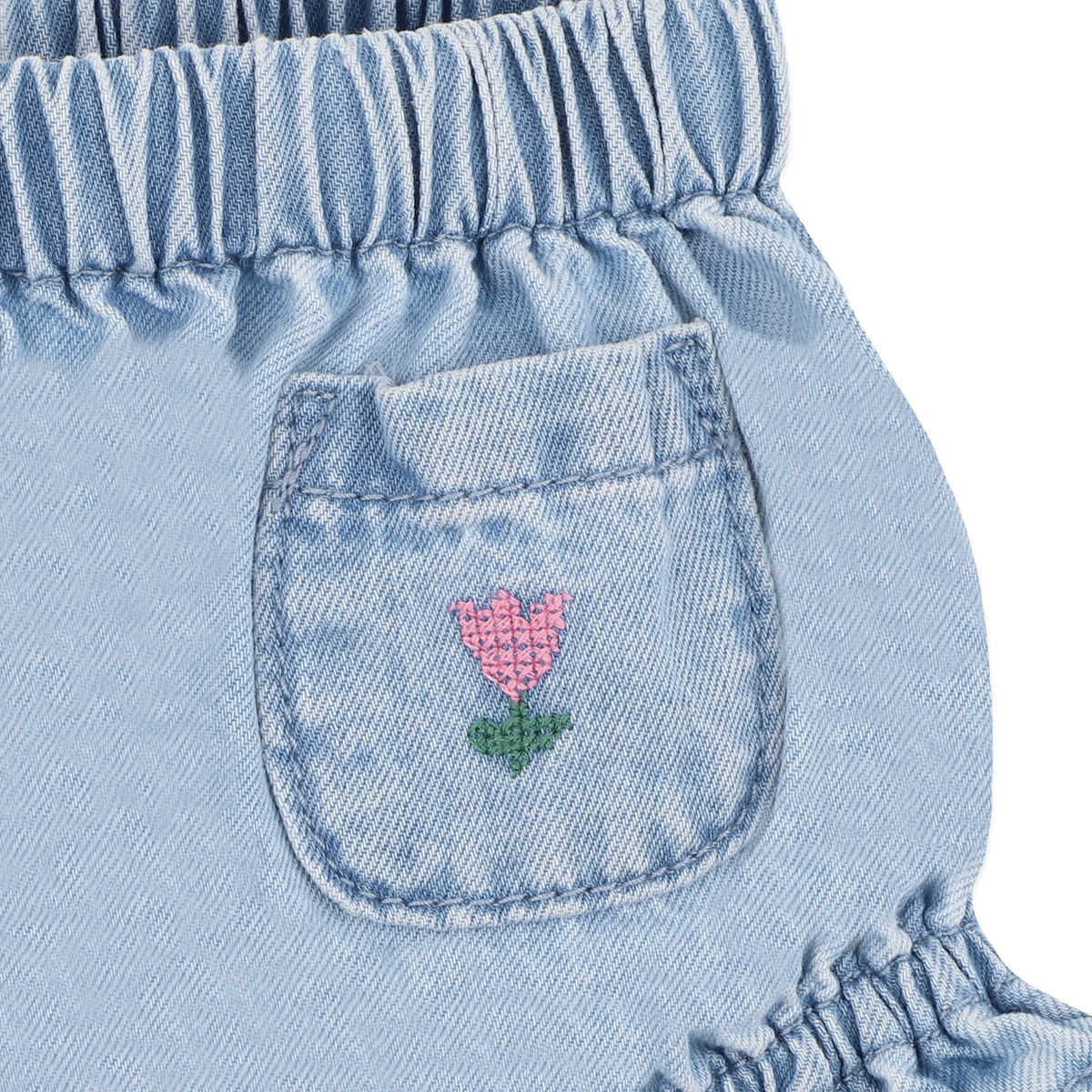 SUNDAE DENIM EMBROIDERED BLOOMERS
