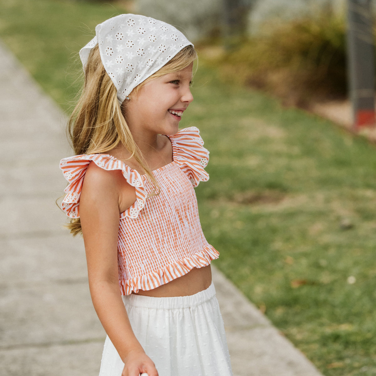 PARADISO STRIPE SHIRRED TOP 3-7Y