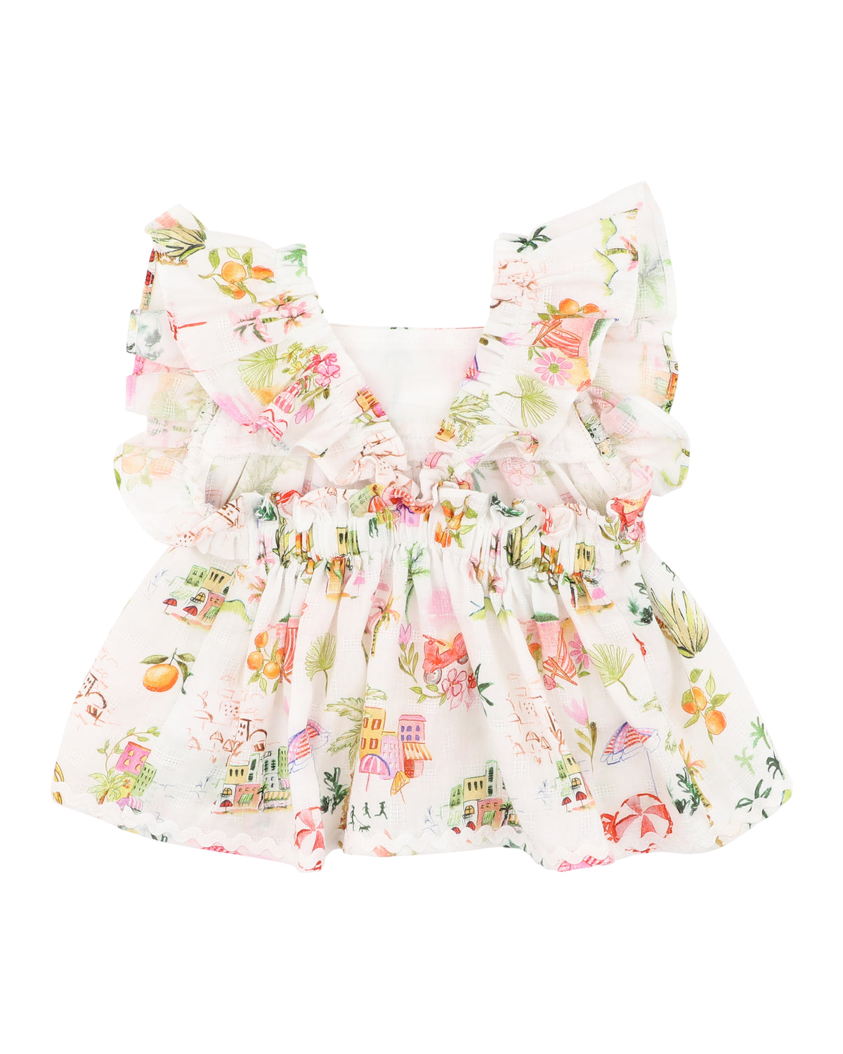 PARADISO PRINT FRILL TOP
