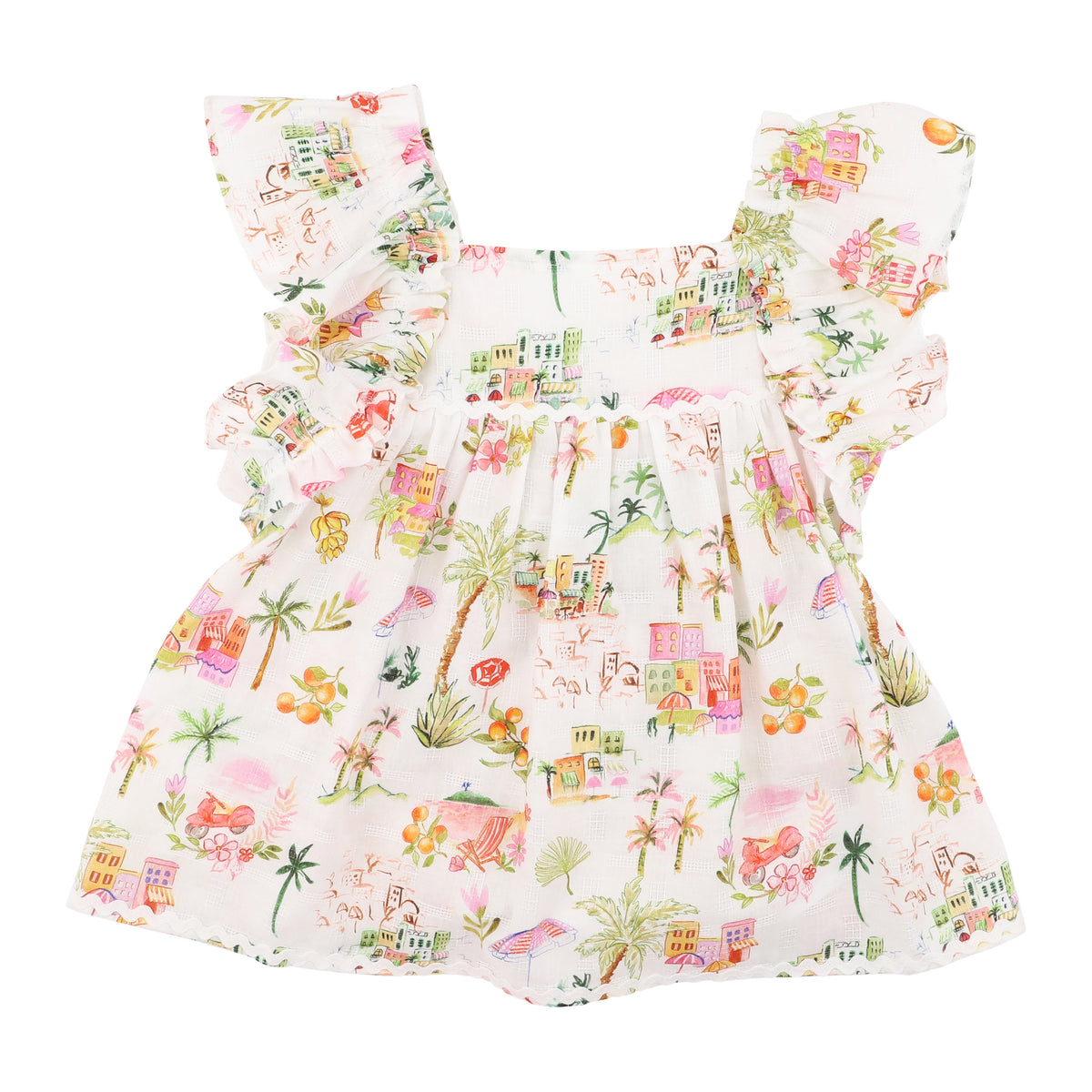 PARADISO PRINT FRILL TOP