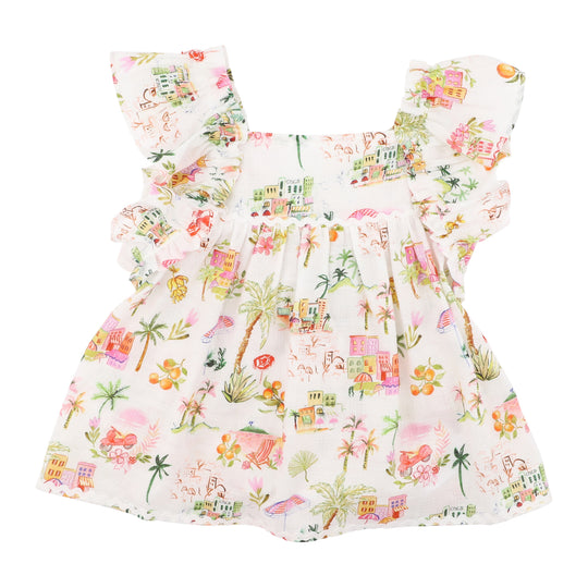 PARADISO PRINT FRILL TOP