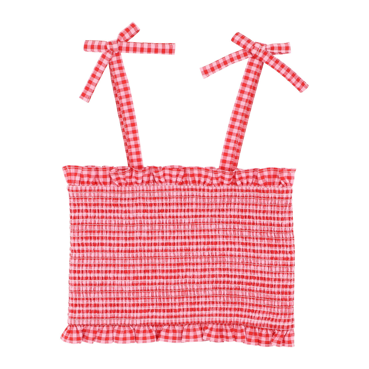 SUNDAE GINGHAM SHIRRED TOP 3-7Y