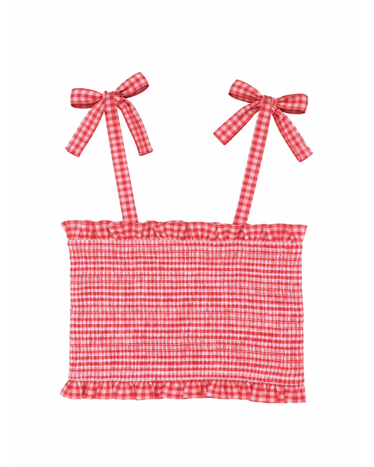 SUNDAE GINGHAM SHIRRED TOP 3-7Y
