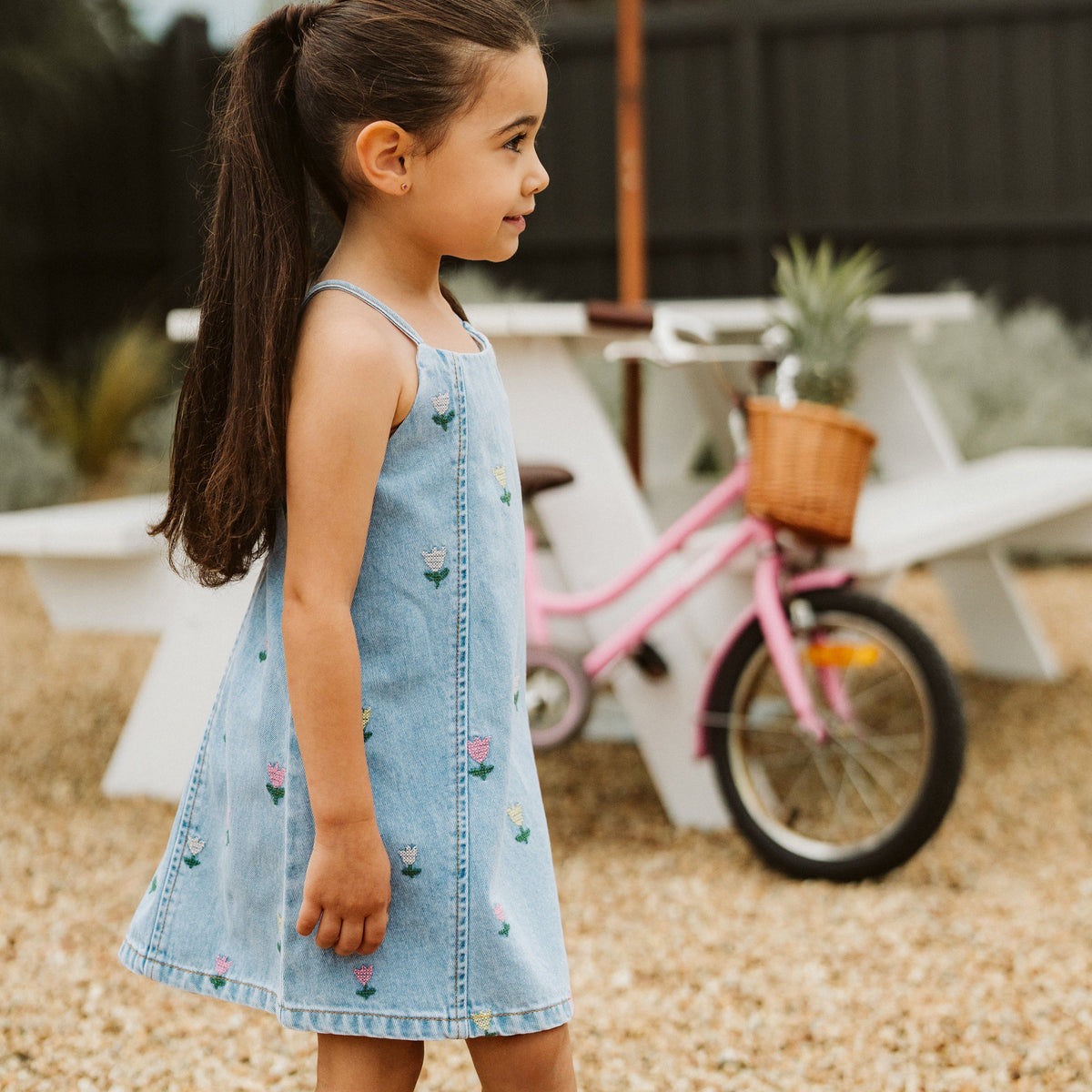 SUNDAE DENIM TULIP DRESS 3-7Y
