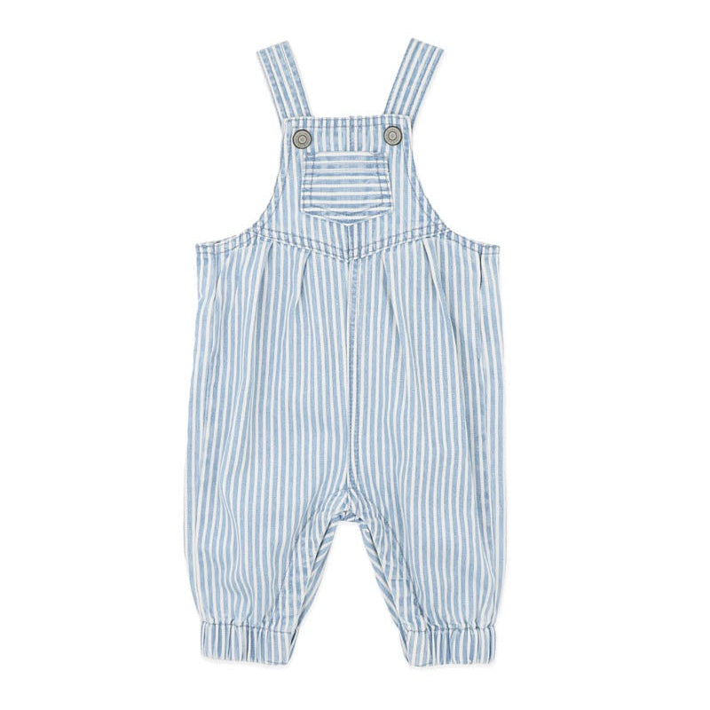 WINTER VACAY STRIPE DENIM OVERALLS