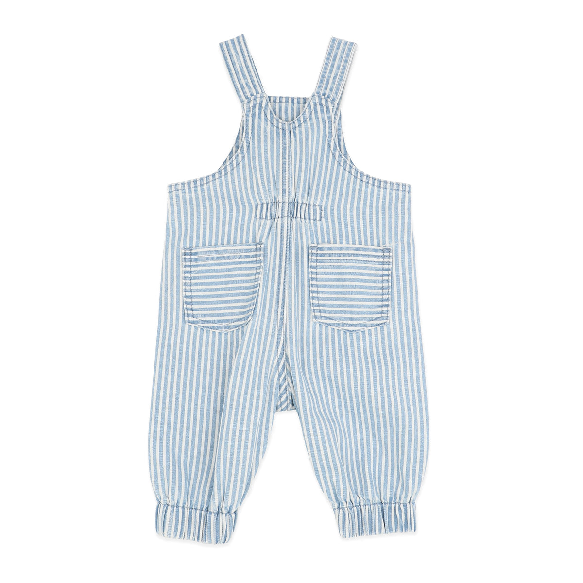 WINTER VACAY STRIPE DENIM OVERALLS