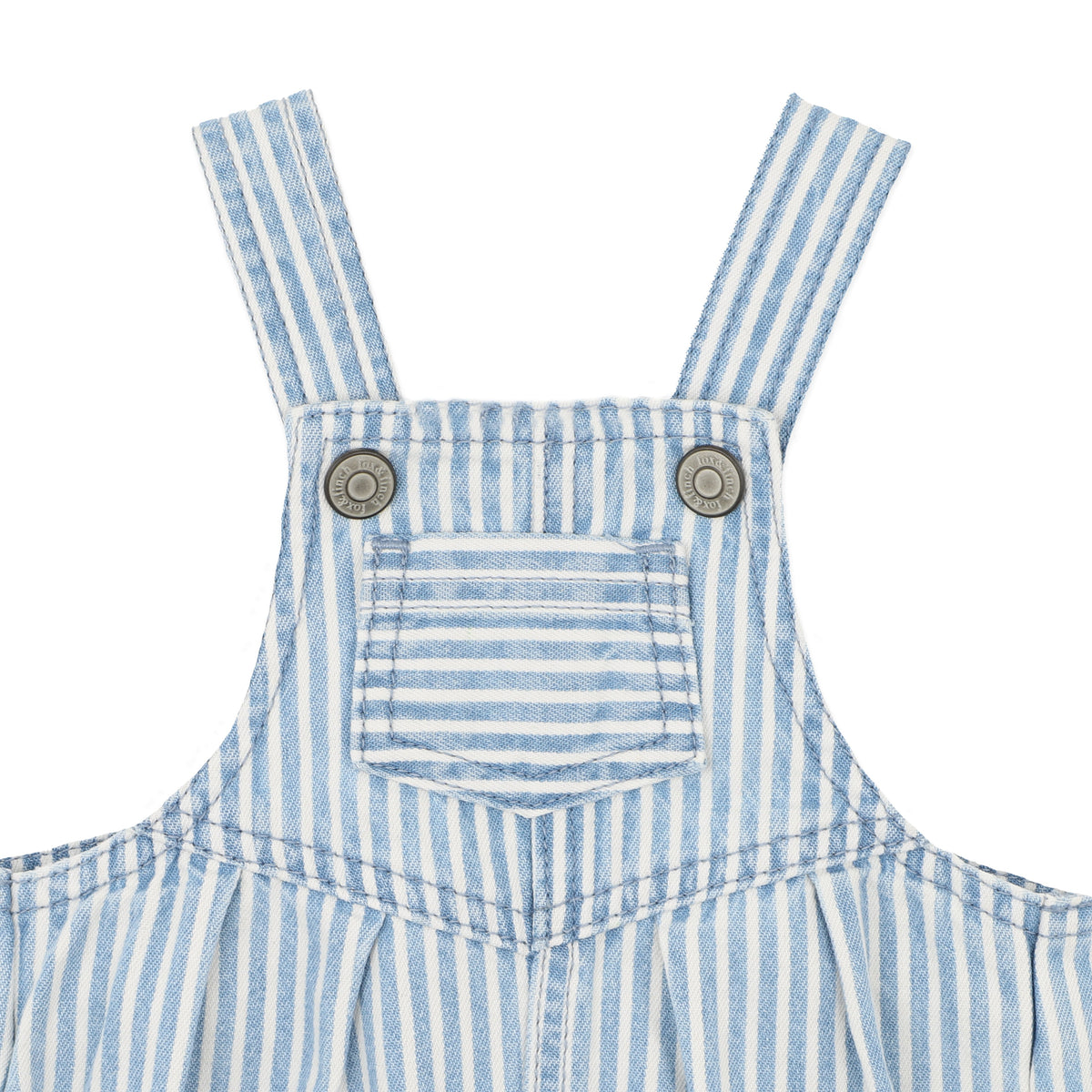 WINTER VACAY STRIPE DENIM OVERALLS