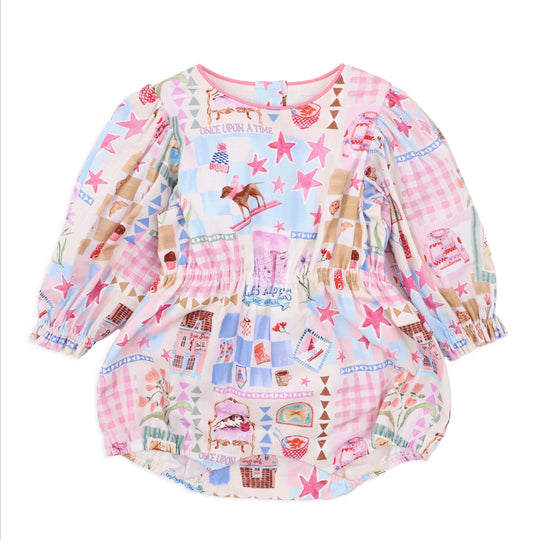 WINTER VACAY PRINT LS ROMPER