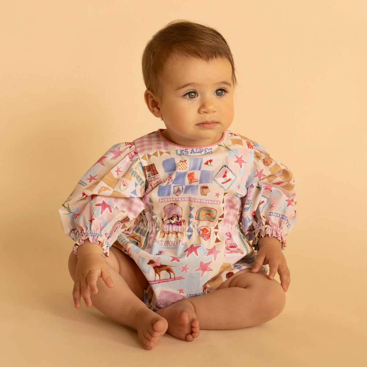 WINTER VACAY PRINT LS ROMPER
