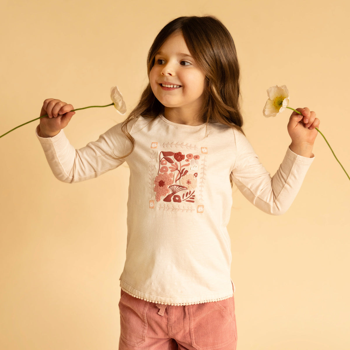 WILD GARDEN BOUCLE ORGANIC LS TEE | 3-7YRS