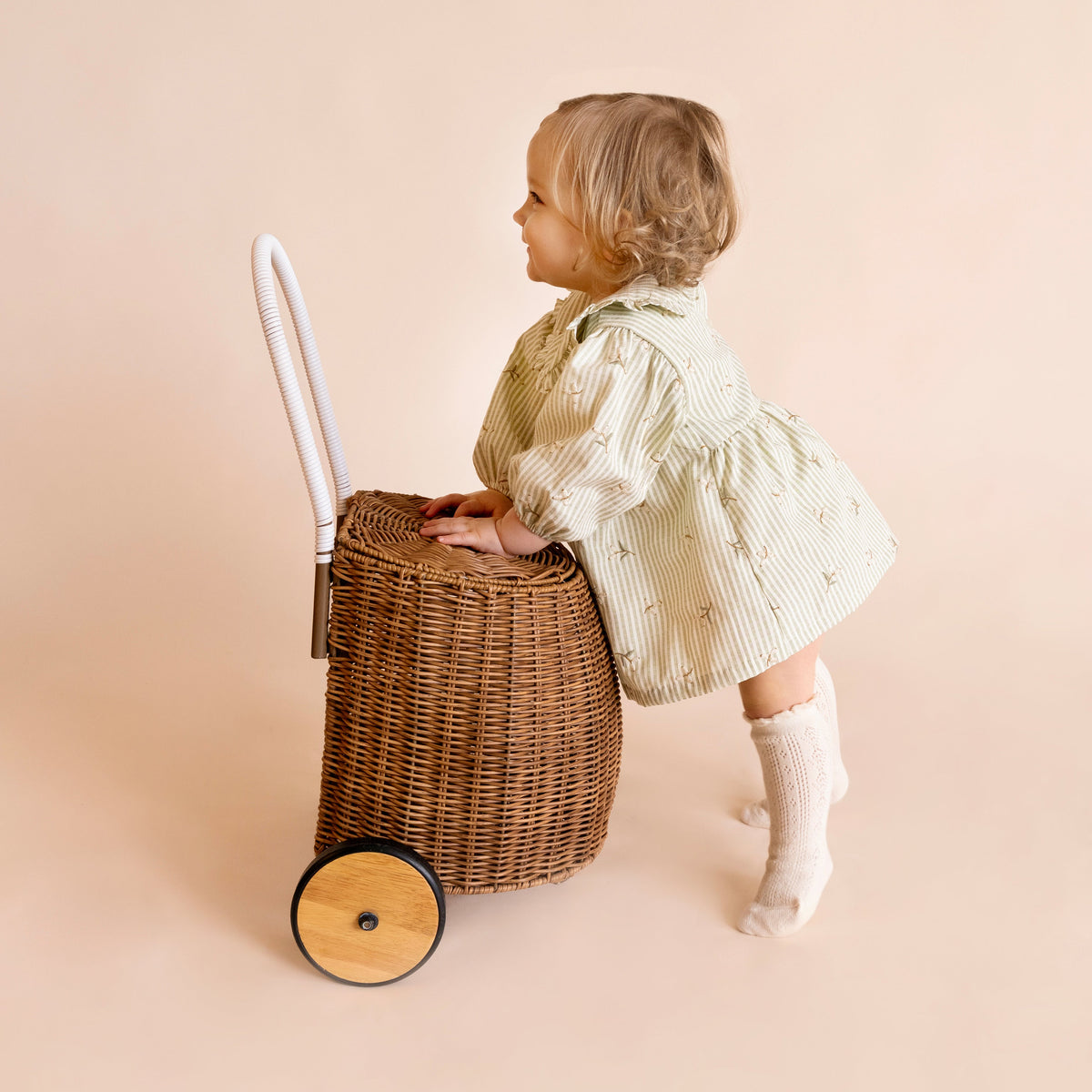 ORCHARD BLOOM EMB. STRIPE OVERLAY DRESS