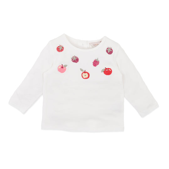 ORCHARD BLOOM EMB. FRUIT LS TEE | 3-7 YRS