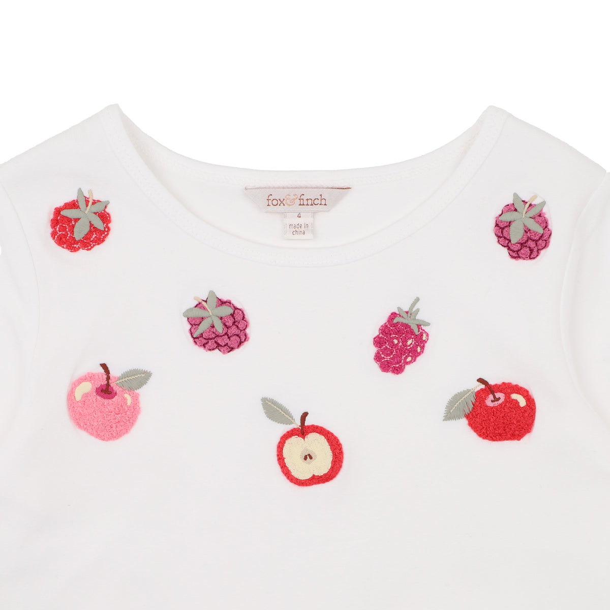 ORCHARD BLOOM EMB. FRUIT LS TEE | 3-7 YRS