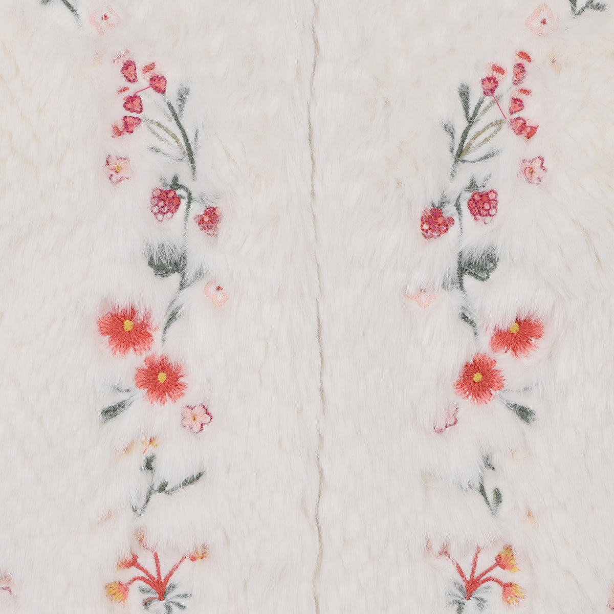 ORCHARD BLOOM EMB. FAUX FUR VEST