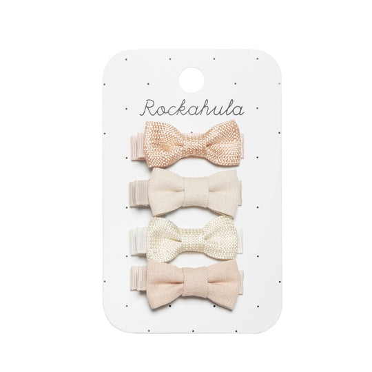 Linen Mini Bow Clips