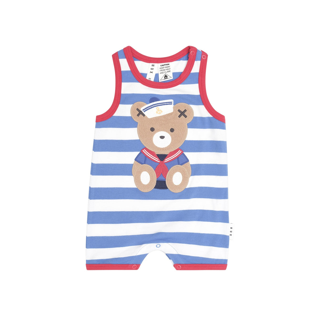 NAUTICAL STRIPE  SITTING HUX S/LESS ROMPER