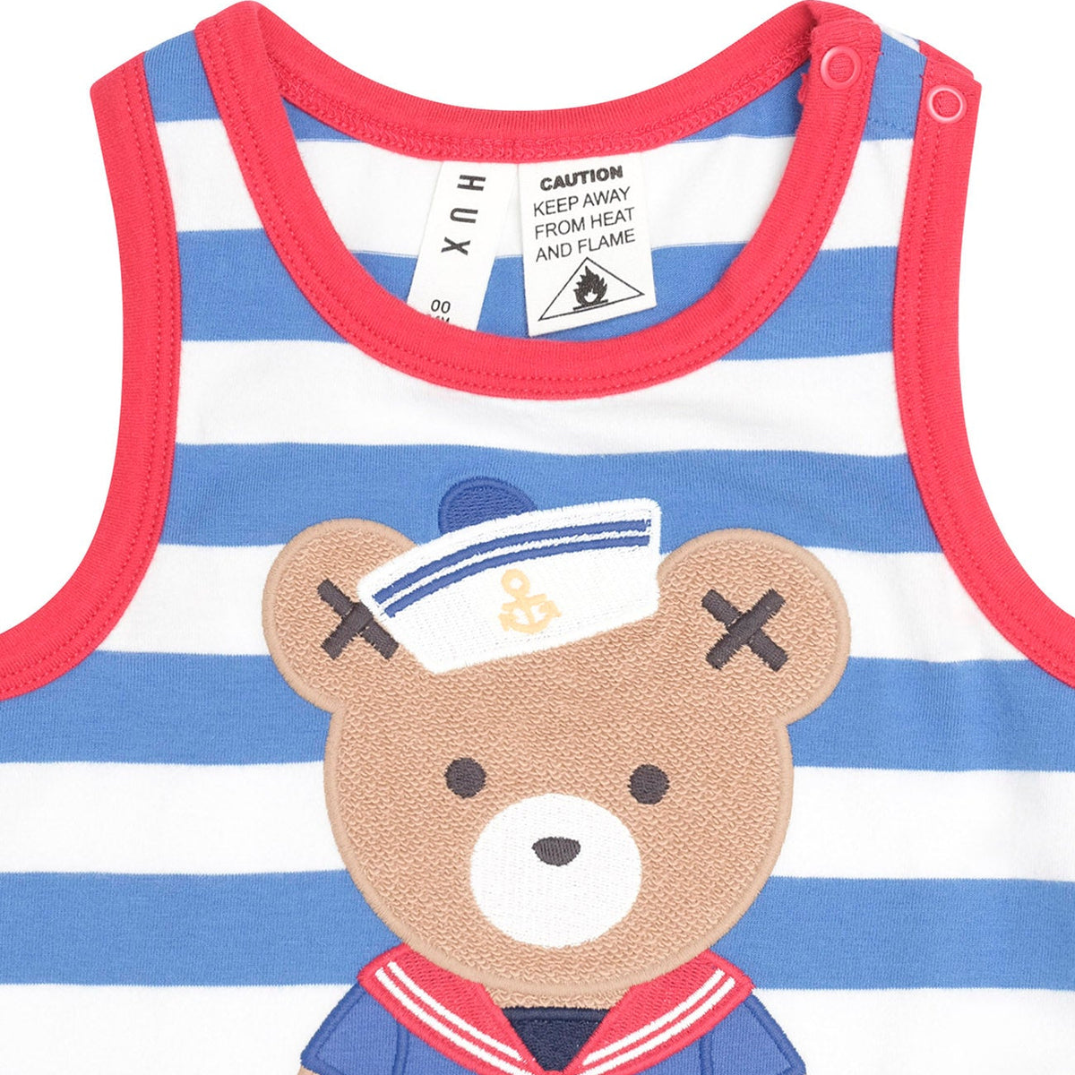 NAUTICAL STRIPE  SITTING HUX S/LESS ROMPER