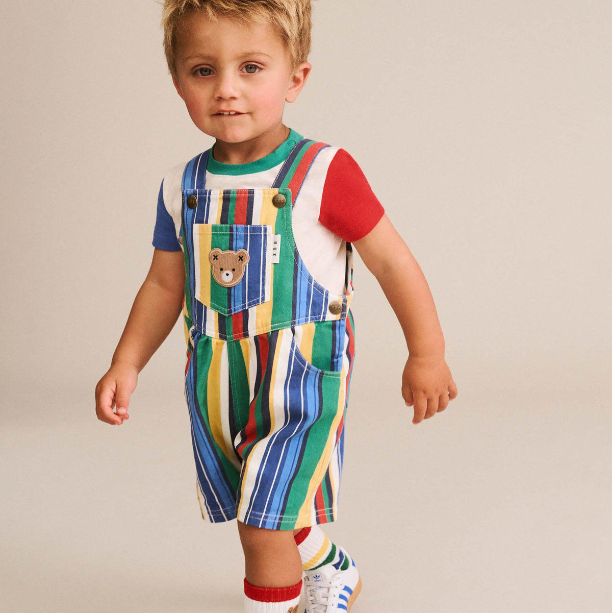 VARIEGATED STRIPE SHORTALL