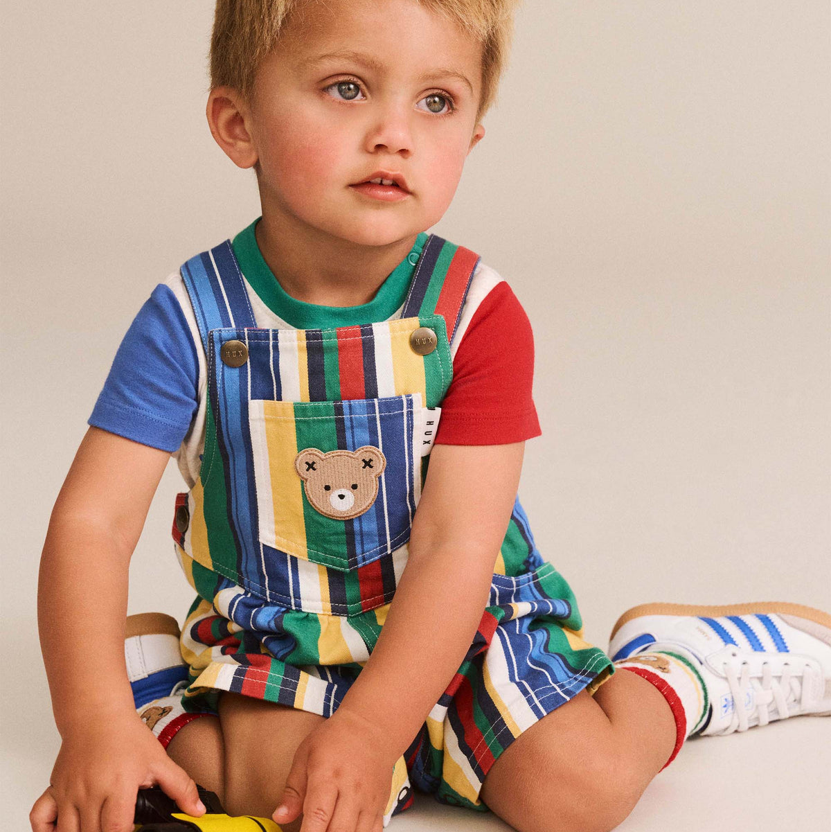 VARIEGATED STRIPE SHORTALL