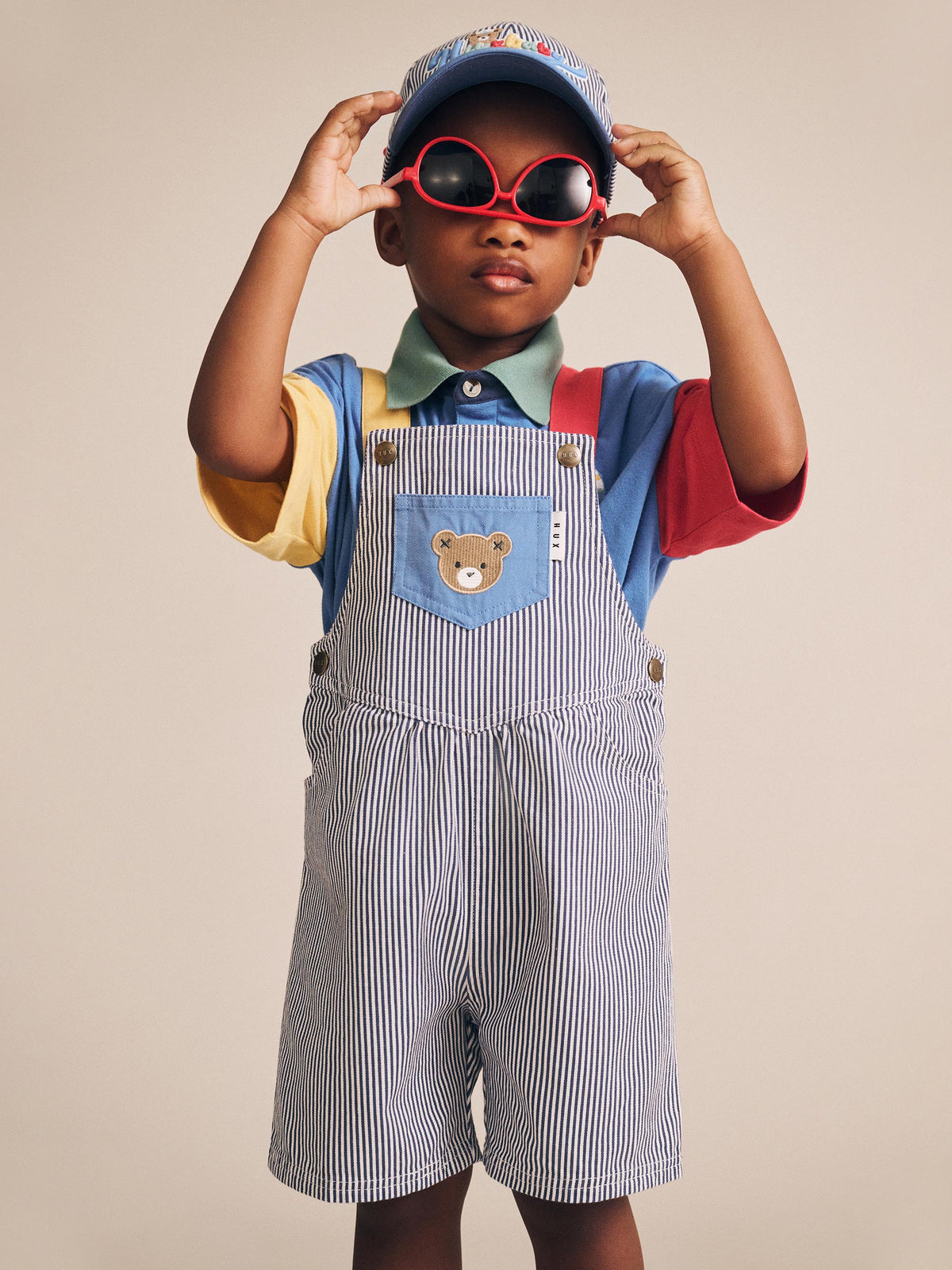 Classic Stripe Short Overalls